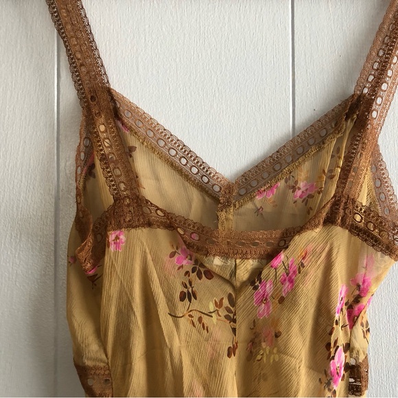 Betsey Johnson Vintage Sheer Floral Chemise with Lace - Picture 7 of 7
